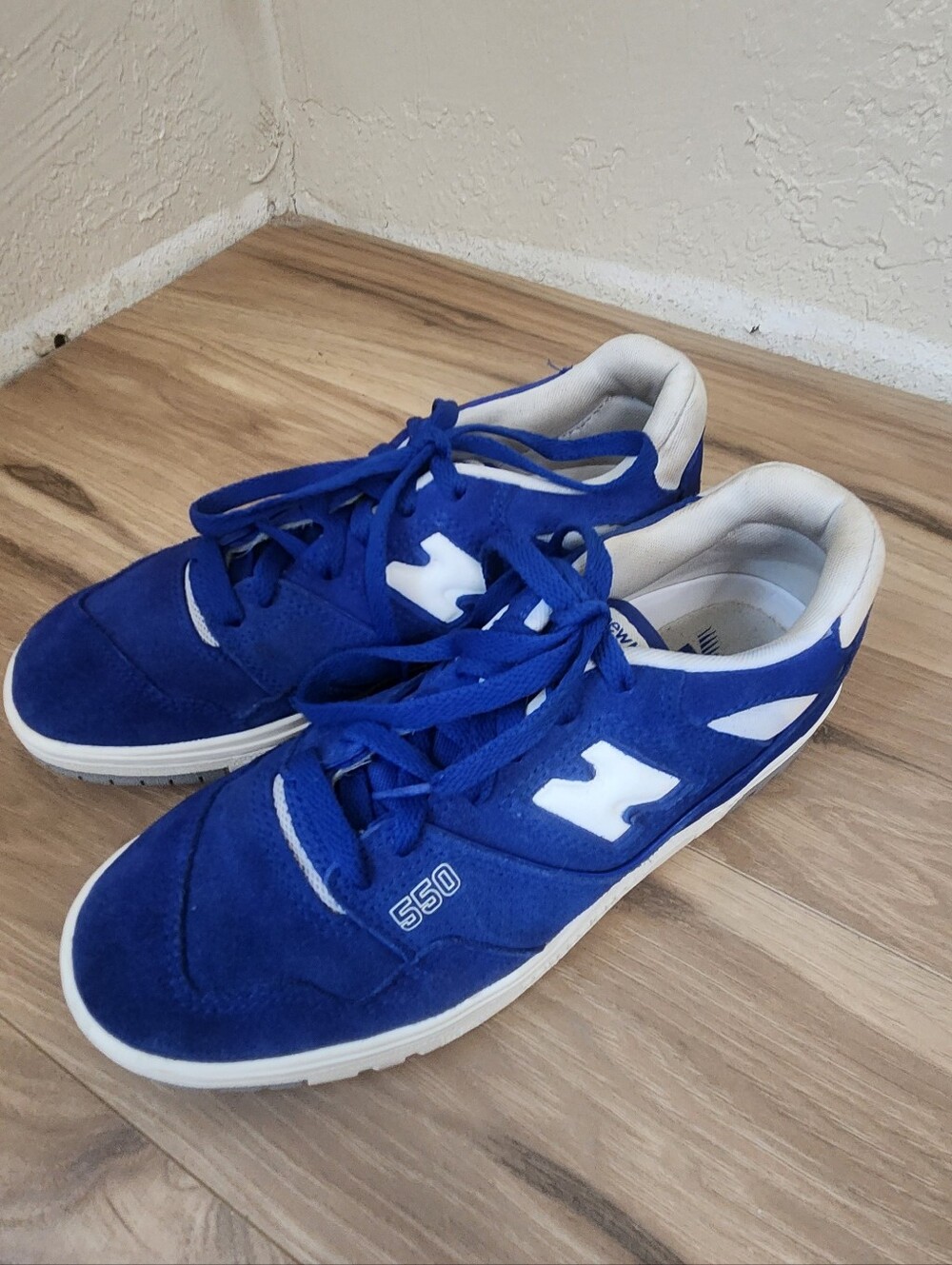 New Balance Royal Blue and White Men’s 550 Suede Sneakers